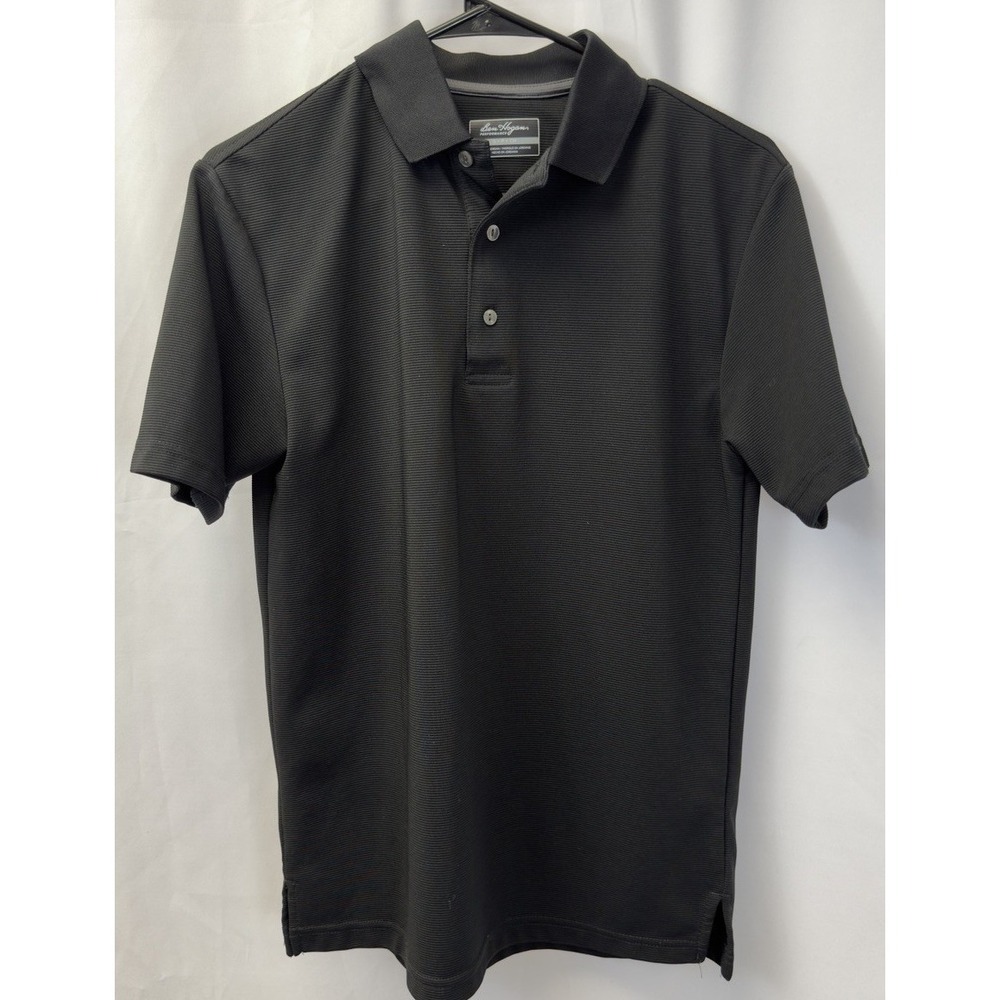 *Ben Hogan* Mens Shirt, Size S, Black, Ribbed, Performance, Polo, Short Sleeve